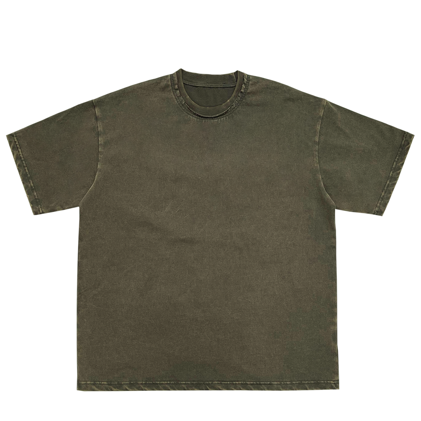 Vintage Washed Scattered Edge Frayed T-Shirt - 250 GSM